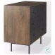 Grace Medium Brown Wood And Black Metal 3 Drawer Accent Cabinet