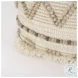 Caela Beige Wool Cotton and Felt Popcorn Stitch Square Pouf