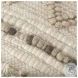 Caela Beige Wool Cotton and Felt Popcorn Stitch Square Pouf