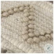Caela Beige Wool Cotton and Felt Popcorn Stitch Square Pouf