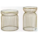 Shani Glass Top And Gold Metal Accent Table Set Of 2