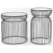 Shani Glass Top And Black Metal Accent Table Set Of 2