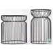 Shani Glass Top And Black Metal Accent Table Set Of 2