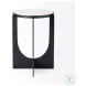 Preston White Marble And Matte Black Metal Accent Table