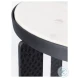 Preston White Marble And Matte Black Metal Accent Table