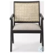 Donna Beige And Black Wood Cane Back Accent Chair