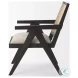 Donna Beige And Black Wood Cane Back Accent Chair
