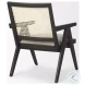 Donna Beige And Black Wood Cane Back Accent Chair
