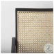 Donna Beige And Black Wood Cane Back Accent Chair