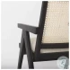 Donna Beige And Black Wood Cane Back Accent Chair