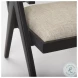 Donna Beige And Black Wood Cane Back Accent Chair