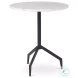 Serre White Marble And Black Metal 3 Prong End Table