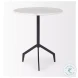 Serre White Marble And Black Metal 3 Prong End Table