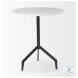Serre White Marble And Black Metal 3 Prong End Table