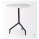 Serre White Marble And Black Metal 3 Prong End Table