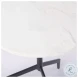 Serre White Marble And Black Metal 3 Prong End Table