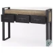Carga Brown Wood And Black Metal Console Table