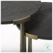 Atticus Black Wood And Antiqued Gold Metal Nesting Accent Table Set Of 2