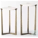 Atticus White Marble And Antiqued Gold Metal Nesting Accent Table Set Of 2