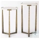 Atticus White Marble And Antiqued Gold Metal Nesting Accent Table Set Of 2