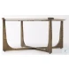 Atticus White Marble And Antiqued Gold Metal Coffee Table