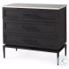 Divina White Marble And Black Metal Accent Cabinet