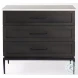Divina White Marble And Black Metal Accent Cabinet