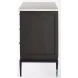 Divina White Marble And Black Metal Accent Cabinet