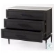 Divina White Marble And Black Metal Accent Cabinet