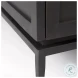 Divina White Marble And Black Metal Accent Cabinet