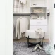Amelia Cream Boucle And Black Metal Pouf