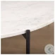 Larkin White Marble And Black Metal Round Coffee Table with Brown Wood Shelf 