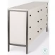 Savannah White Fir Veneer And Gray Metal 6 Drawer Sideboard
