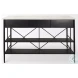 Amika White Marble Top Black Metal Kitchen Island