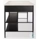 Amika White Marble Top Black Metal Kitchen Island