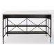 Amika White Marble Top Black Metal Kitchen Island