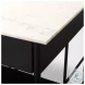 Amika White Marble Top Black Metal Kitchen Island