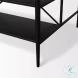 Amika White Marble Top Black Metal Kitchen Island