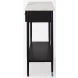 Amika White Marble Top Black Metal Console Table