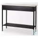 Amika White Marble Top Black Metal Console Table