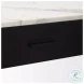 Amika White Marble Top Black Metal Console Table