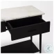 Amika White Marble Top Black Metal Console Table