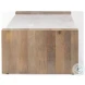 Athens White Marble And Light Brown Wood Coffee Table
