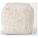 Khloe Cream Small Pouf