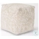 Khloe Cream Small Pouf