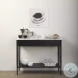 Amika White Marble Top Black Metal Console Table