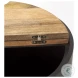 Eclipse Brown Wood And Gunmetal Gray Metal Drum Side Table