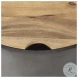 Eclipse Brown Wood And Gunmetal Gray Metal Drum Coffee Table