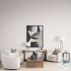 Valentina Oatmeal Curved Accent Chair