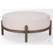 Gwynn Oatmeal Fabric And Dark Brown Ottoman